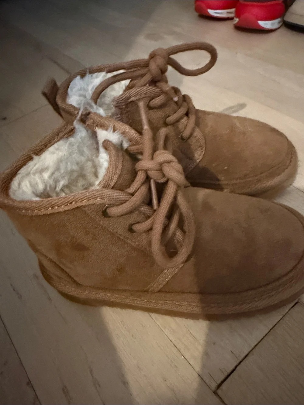Cozy Brown Suede Shearling Lined Lace-Up Boots